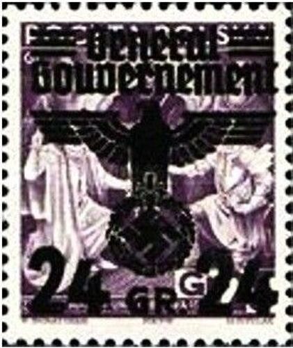 Pologne, Occupation Allemande, General Gouvernement 1940, Très Beau Timbre Neuf** Luxe Yvert 38, Timbre Polonais D'avant Guerre Surchargé Grand Aigle, Croix Gammée Et Nouvelle Valeur.