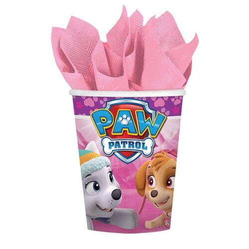 8 GOBELETS PAT'PATROUILLE ROSE 250ML