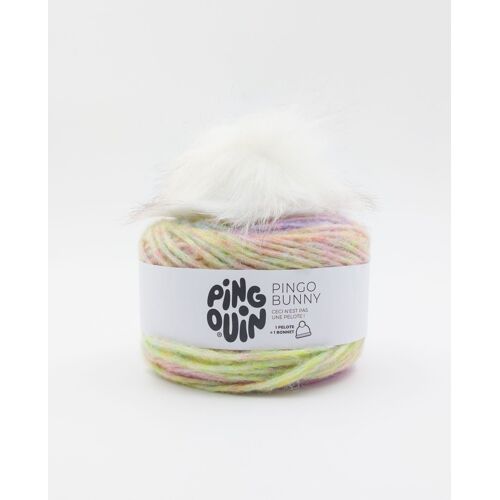 Pingouin - Pelote De Laine Pingo Bunny De 125g - Laine À Tricoter - 43% Acrylique,7% Laine,10% Polyamide,40% Polyester - Aiguille N°6,5 - Couleur Arlequin