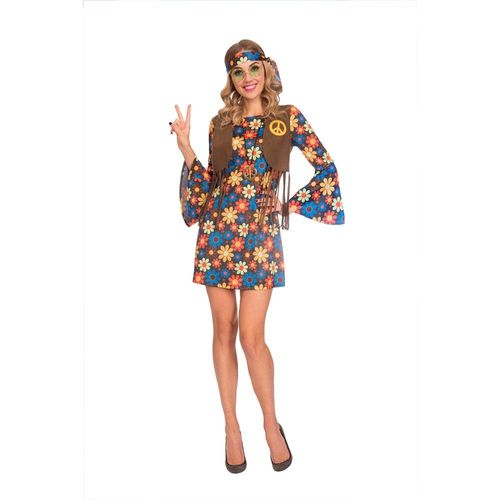 Déguisement Robe Hippie Groovy Femme