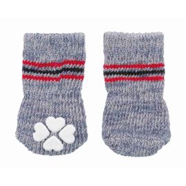 Chaussettes Pour Chien, Anti-Dérapant - Xxs-Xs, 2 Pcs, Gris