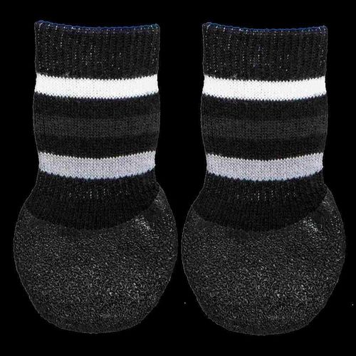 Chaussettes Pour Chiens, Anti-Dérapant - S-M, 2 Pcs, Noir