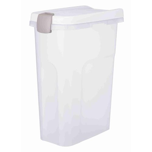Baril De Nourriture - 25 L/24 X 51 X 39 Cm, Transparent-Blanc/Blanc