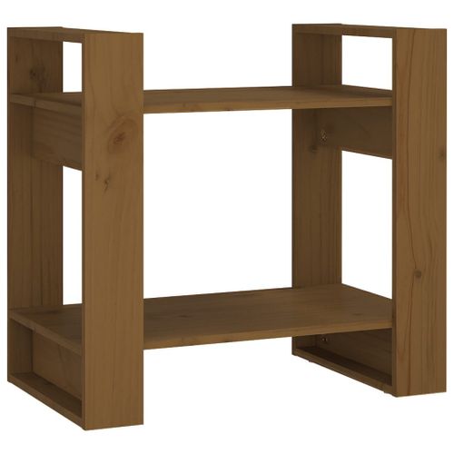 Vidaxl Bibliothèque/Cloison Marron Miel 60x35x57 Cm Bois Massif