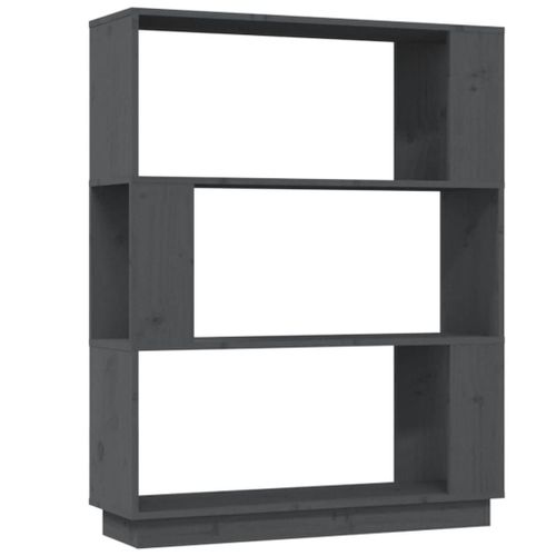 Vidaxl Bibliothèque/Séparateur De Pièce Gris 80x25x101 Cm Pin Solide