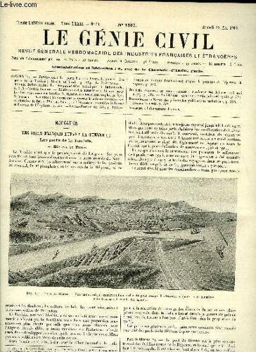 Le Génie Civil Tome Lxxii N° 21 - Navigation : Les Ports Français Durant La Guerre. Les Ports De La Tunisie : Bizerte Et Tunis Par A. Pawlowski. Science Industrielle : La Documentation Technique Et(...)