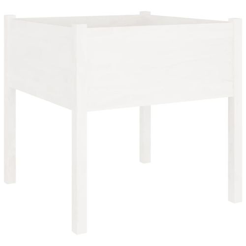 Vidaxl Jardinière D'extérieur Blanc 70x70x70 Cm Bois De Pin Massif