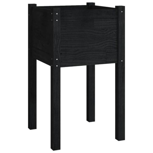 Vidaxl Jardinière D'extérieur Noir 40x40x70 Cm Bois De Pin Massif
