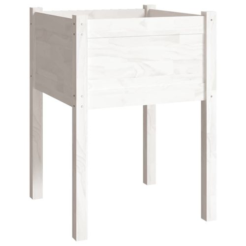 Vidaxl Jardinière Blanc 50x50x70 Cm Bois De Pin Massif