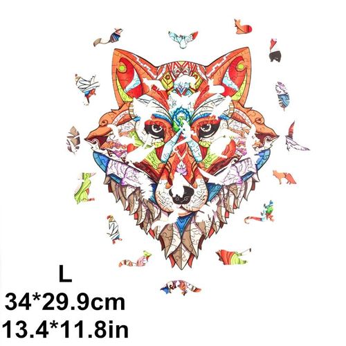 Couleur Renard L Puzzle En Bois 3d Unique Pour Enfants, Jouet Éducatif, Requin, Pour Adultes Et Enfants, Bricolage, Cadeau Artisanal