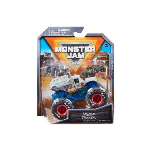 Coffret Monster Jam Double Decker - Voiture Grise - Set Véhicule Miniature Métal + 1 Carte Offerte - Nouveauté - Collector