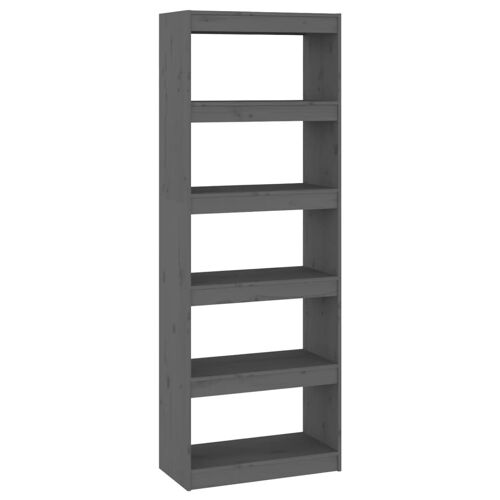 vidaXL Bibliothèque/Cloison Gris 60x30x167,5 cm Bois massif de pin