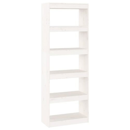vidaXL Bibliothèque/Cloison Blanc 60x30x167,5 cm Bois massif de pin