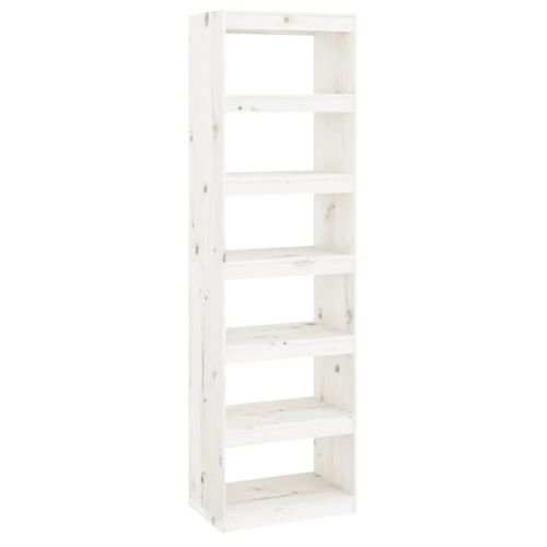 vidaXL Bibliothèque/Séparateur de pièce Blanc 60x30x199,5cm Pin solide