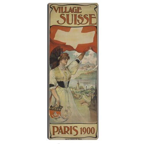 Affiche Village Suisse 1900 Exposition