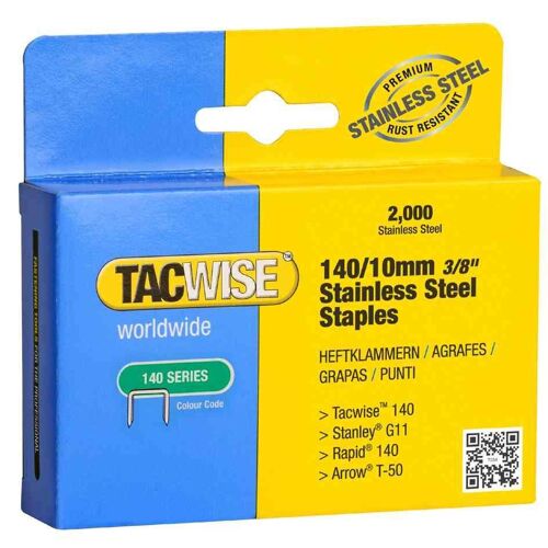 Tacwise Agrafes 140/8 Mm, Acier Inoxydable, 2.000 Pièces