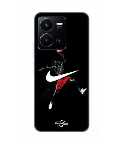 Coque Pour Vivo Y35 4g Nike Jordan Logo Fond Noir