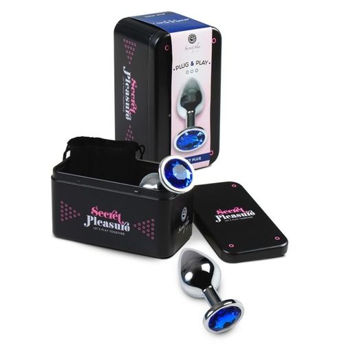 Plug Anal Metal Mediano Bolsa Azul