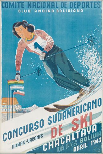 Affiche Chacaltaya 1943 Bolivie
