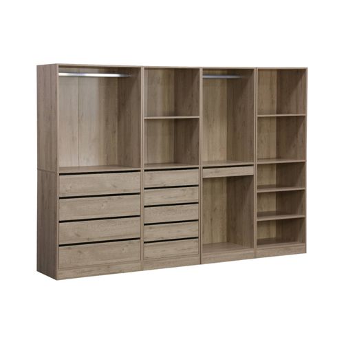 Kit Dressing Modulable Avec 4 Éléments Naturel Panneaux Stratifiés