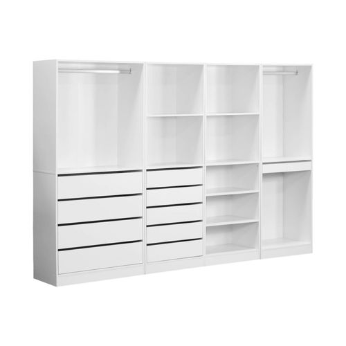 Kit Dressing Modulable Avec 4 Éléments. Blanc. Panneaux Stratifiés