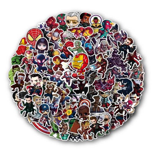 10/30/50/100 pièces Disney Cool Super héros Anime autocollants imperméables moto téléphone voiture ordinateur portable mignon dessin animé autocollant enfant jouet-Anime 100PCS-