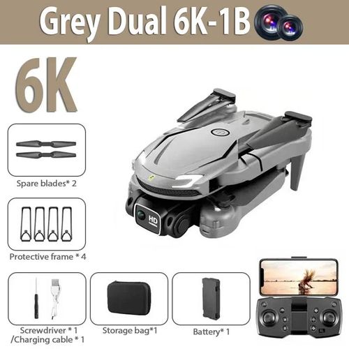 Pour Xiaomi V88 Drone 8k 5g Gps Professionnel Hd Photographie Aérienne Télécommande Avion Hd Double Caméra Quadrirotor Jouet Uav-Grey-6k-Battery1-