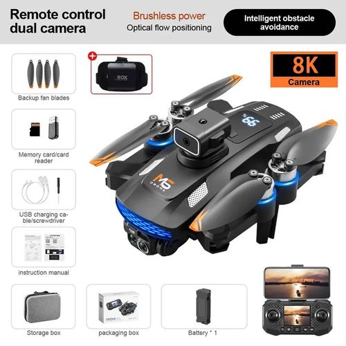 Drone M6 Rc Avec Caméra Hd Professionnelle,Avion,5g,Wifi,Fpv,Vidéo,Uav,Écran,Télécommande,Quadrirotor,Jouets Cadeaux,8k,Nouveau-M6-8k-1battery Vr-