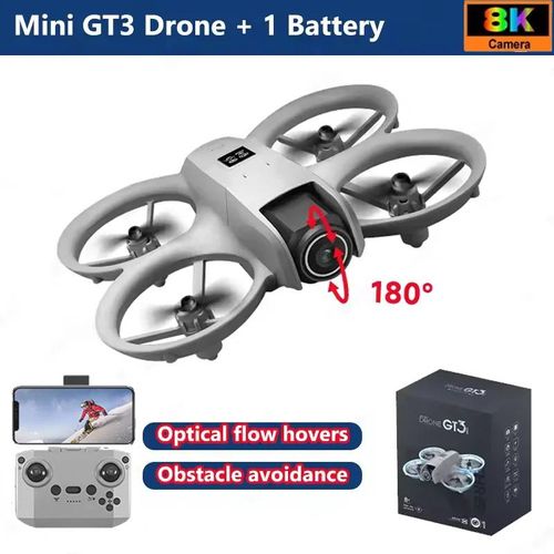 Nouveaux Drones Gt3 Gps 8k Professionnel Hd 180 ° Double Caméra 5g Wifi Moteurs Sans Balais Évitement D'obstacles Fpv Jouets Quadrirotor Pliables-Mini Gt3 8k-