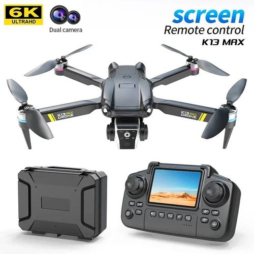 Nouveau Drone K13max Avec Écran Télécommande 8k Hd Double Caméra 5g Professionnel Intelligent Évitement D'obstacles Wifi Quadrirotor Jouets Cadeaux-K13max 6k 1b-