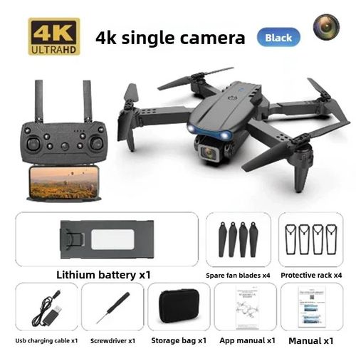 Mini Drone Pliable À Double Caméra Hd 4k,Wifi Fpv E99 Max,Selfie Rc Uav,Gyroscope À 6 Axes,Retour Automatique À Une Touche,Avion Rc Réglable-E99 Single Lens-Black