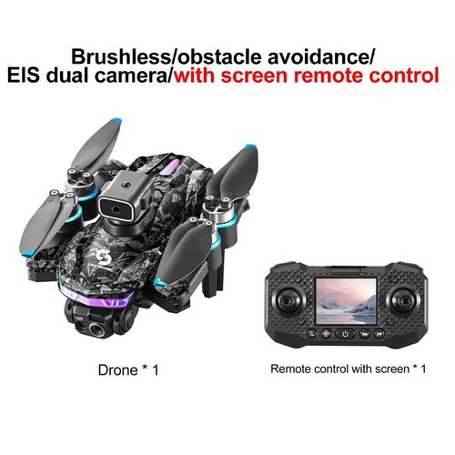 S160 8k Hd Drone Rc Écran Professionnel Montre Pliant Quadrirotor Photographie Aérienne Avion Évitement D'obstacles Lumière Jouets Cadeaux-8k Rc With Screen Bk-