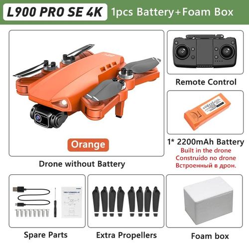 Lyzrc L900 Pro Gps Drone 4k Professionnel Hd Double Caméra 5g Wifi Moteur Sans Brosse Fpv Quadrirotor Pliable Photographie Aérienne Drone-L900prose Orange Fb-