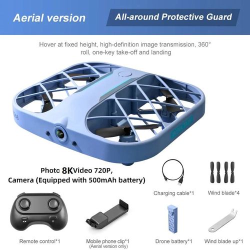 Xiaomi H107 Drone Mini Poche Petits Quadrirotor Hélicoptère Télécommandé 4k 8k Avec Caméra Hd Fpv Drones Cadeau De Noël Pour Enfant-Blue 8k Camera-