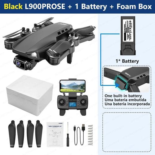 Drone L900 Pro Se 4k Professionnel Gps 5g Wifi Moteur Sans Balais Double Caméra Dron Pliable Rc Quadrirotor Fpv Hélicoptère Jouet Avion-Black 1 Battery-