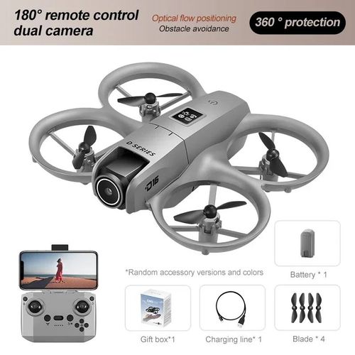 Xiaomi D16 Mini Drone 8k Hd Caméra Esc Drone Aérien Pression D'air Hauteur Fixe Obstacle De Poche Wifi Flux Lumineux Ufo Rc Quadrirotor-D16-4k-Grey-