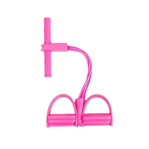 Fitness Gum 4 Bandes De Résistance À Tube Latex Pédale Exercice Assis Tirer Corde Extenseur Bandes Élastiques Équipement De Yoga Pilates Entraînement--4 Tube-Pink