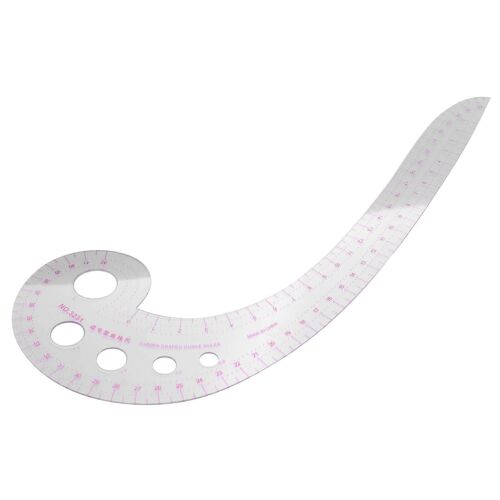 SODIAL(R) 11.8 » Long Virgule En Forme En Plastique Transparent Français Règle Spline