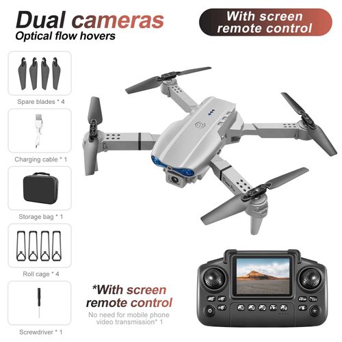 Blanc Gris E88e99 Contrôle D'écran D'éclairage Mini Drone Double Caméra Flux Optique Hauteur Fixe Hd Photographie Aérienne Quadrirotor-E99 Screen Control-