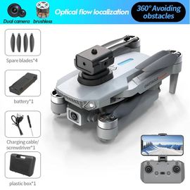 Mini Drone E88s 4k Hd Avec Caméra Pour Touriste,Pliable À 360 °,Évitement D'obstacles,Wifi,Fpv,Sans Balais,Quadrirotor,Hélicoptère,Jouets Pour Enfants,Coussin Tarmac-Rose-Bundle 1