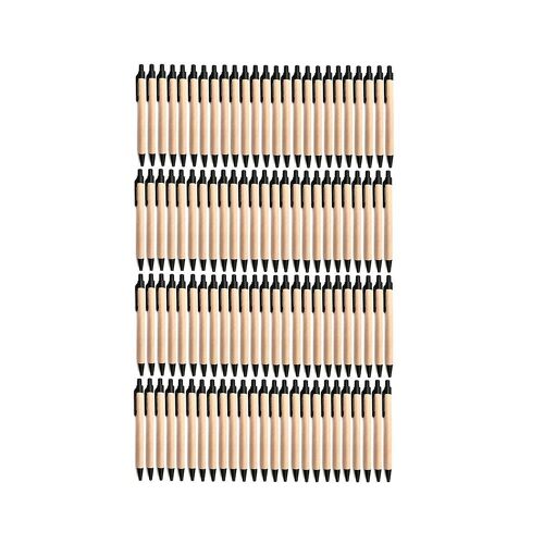 100pack Stylo À Bille Stylo À Bille Rétractable, Encre Noire Cliquez Stylos Recyclés En Papier Kraft Pour L¿École De Bureau Fournir