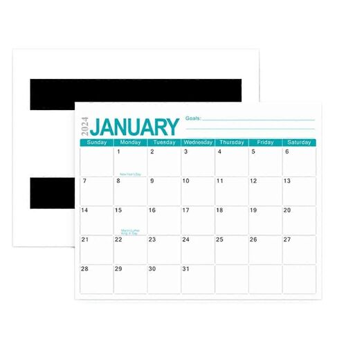 Calendrier Magnétique Pour Réfrigérateur, Calendrier Réfrigérateur Fonctionne De Janvier 2024 À Juin 2025, 18 Calendrier Mensuel Bleu