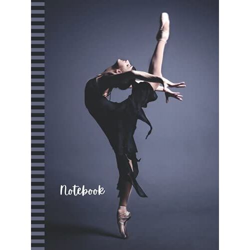 Ballerina Notebook: Large Hardcover 8.5x11 Composition Journal / 100 Sheets / College Ruled Diary - Blank Numbered Pages / Ballet Dancer Photo Cover Design / Note Taking Gift For Home-School - Work