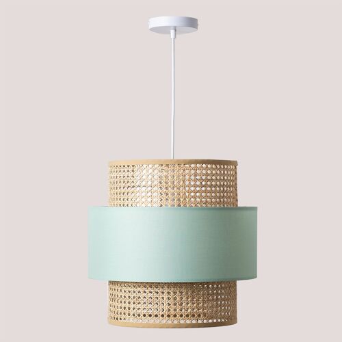 Lampe Suspendue En Rotin Satu Céladon