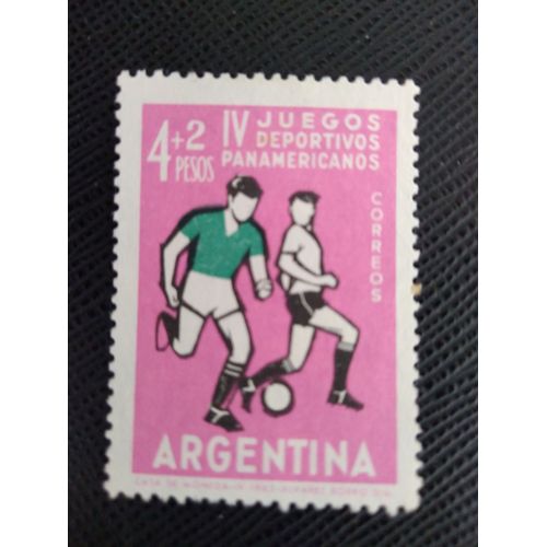 Timbre Argentine Yt 671 4èmes Jeux Sportifs Panaméricains, Football 1963 ( 141207 )