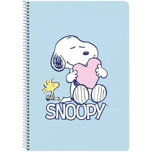 Carnet Folio - Safta - Snoopy Love - 80 Feuilles - Couverture Rigide - Idéal Pour Enfants