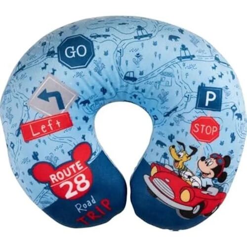 Coussin de voyage - Disney - Mickey Mouse - Velours doux - Lavable à la main - Remplissage microbeads