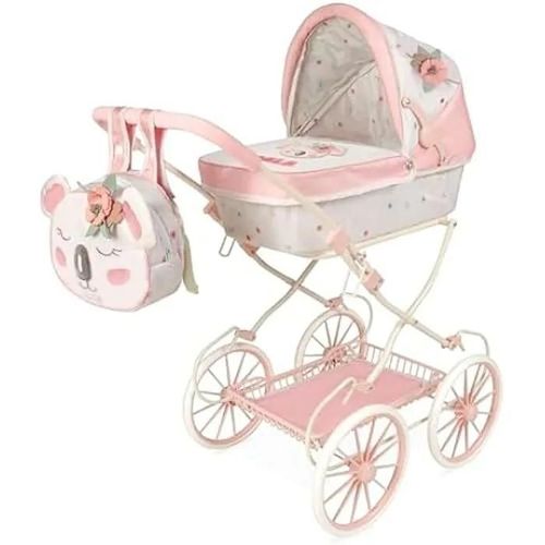 Poussette De Poupées - De Cuevas - Modèle 80079 - Pliable - Sac Koala Assorti - Grandes Roues Classiques