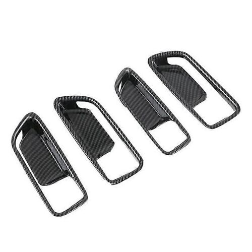 Pour 2020 2021 Voiture Poignée De Porte Intérieure Bol Décorer Couverture Garniture Accessoires, Fibre De Carbone Abs 4pcs