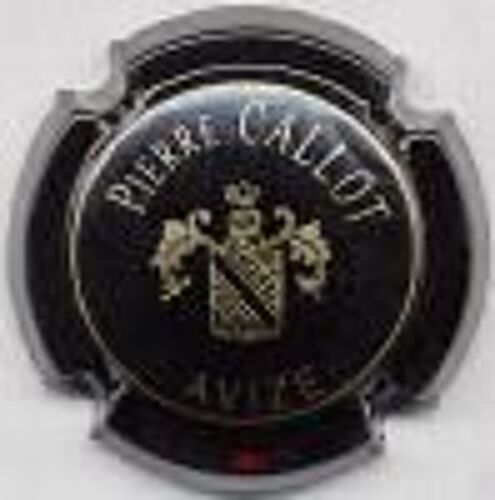 Capsule De Champagne Pierre Callot Fond Noir Lettres Grises